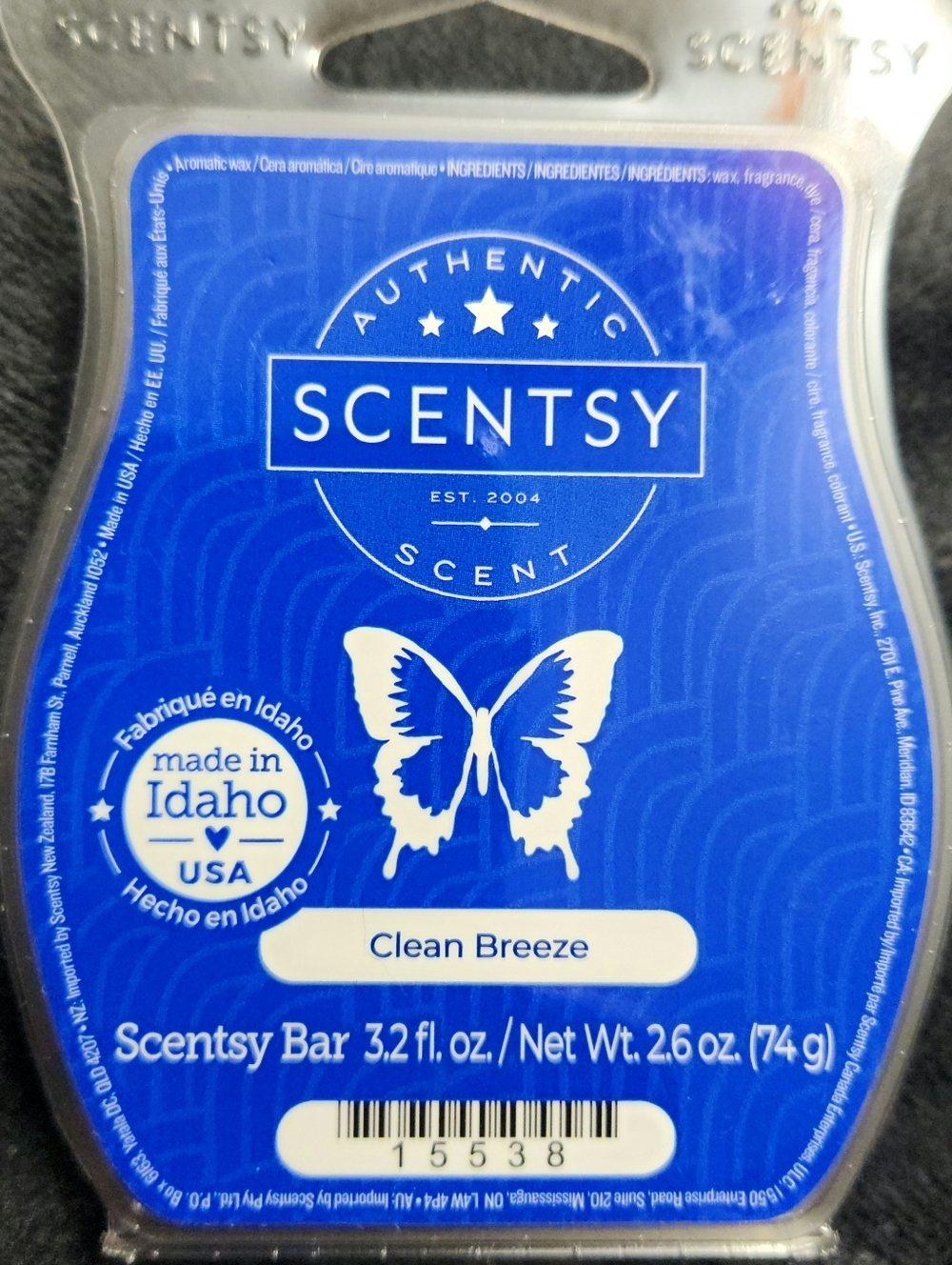 CLEAN BREEZE Scentsy Wax Bar, NEW